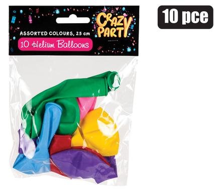 Balloons helium 10pc mix colours f-01