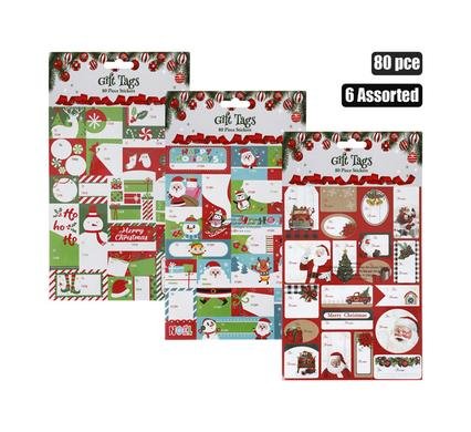 Xmas stationery gift tag stickers 80pc