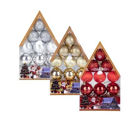 Xmas tree decor balls 12pc asstd