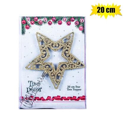 Xmas tree decor star tree topper 20cm