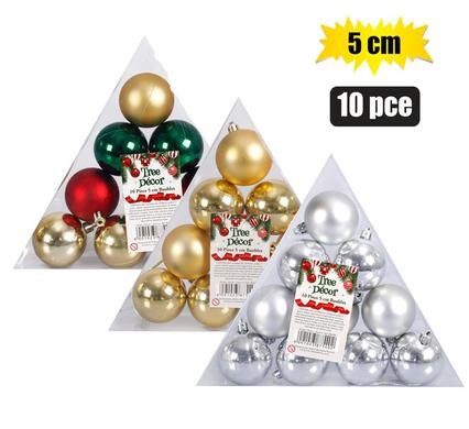 Xmas tree decor balls 10pc 5cmpyramid