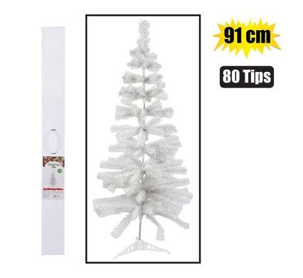 Xmas tree 91cm white (80 tips) boxed