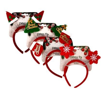 Xmas dress up headband wobbler asstd