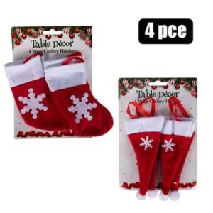 Xmas table decor cutlery holder 4pc