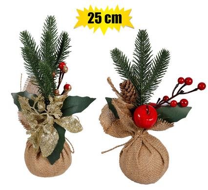 Xmas table decor mini tree & pine 25cm