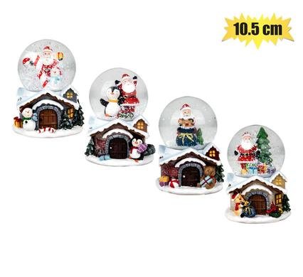 Xmas table decor snow globe astd 10.5cm