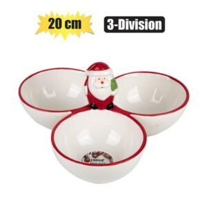 Xmas table decor santa snack bowl 3 div