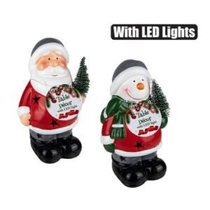 Xmas table decor cermic figure w/light