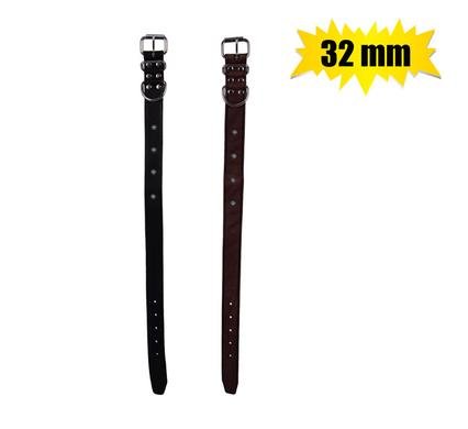 Pet dog-collar leather rivetted 32mm