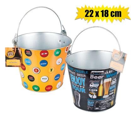 Ice-bucket tinplate 22x18cm decorated