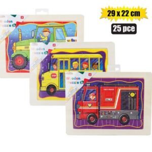 Puzzle wood tray asstd 30x22cm 25pc