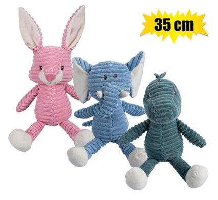 Plush wild cord animals asstd 35cm