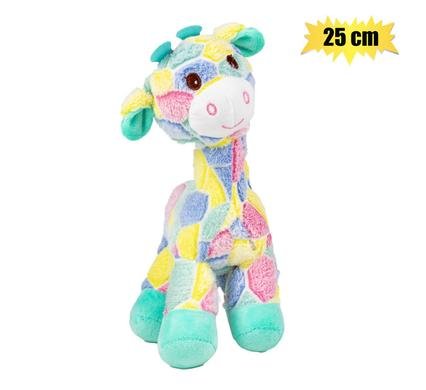 Plush wild giraffe colourful, 30cm