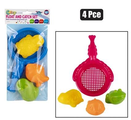 Baby bath float & catch scoop toys 4pc