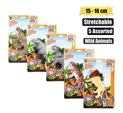 Animals wild stretch asstd, 15-16cm