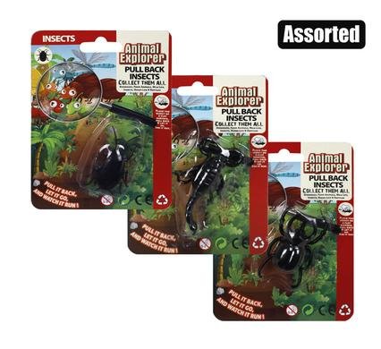 Animals insect pull back 4-8cm asstd