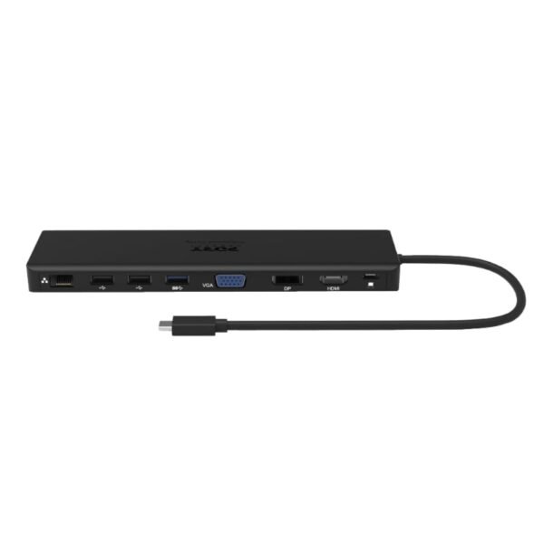 Port USB Type-C 1 x USB3.1|2 x USB 3.0|2 x USB 2.0|1 xHDMI-DP-VGA| Micro+SD Card Reader|1 x Mini DP|1 x RJ45|1 x Audio-Microphone| PD 100W -Black - Image 3