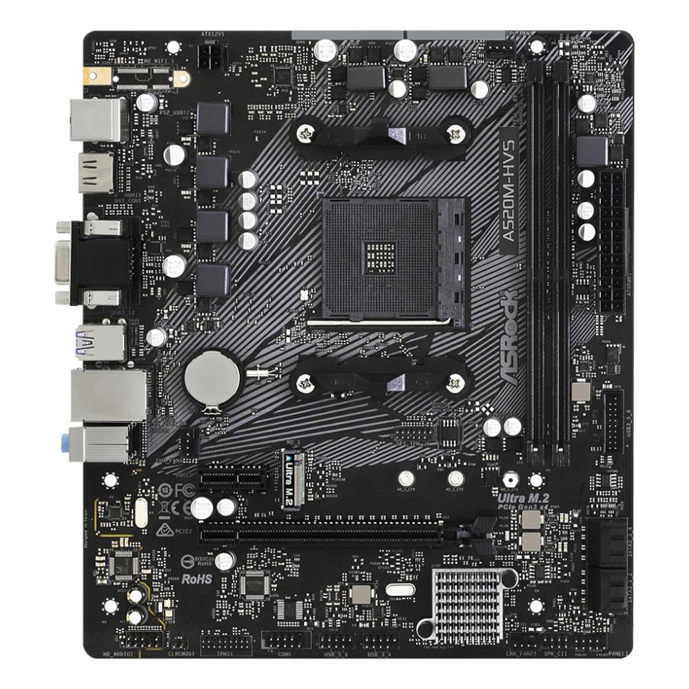 ASRock A520M-HVS AMD AM4 m-ATX Motherboard - Image 2