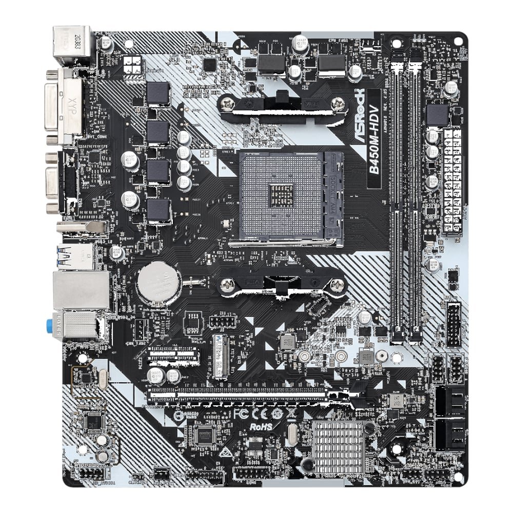 ASRock B450M-HDV R4.0 AMD AM4 m-ATX Motherboard - Image 2