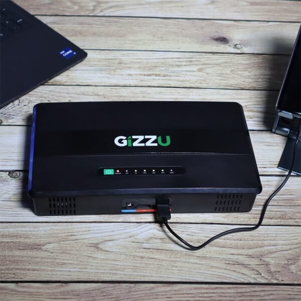 GIZZU 100W 46Wh 14400mAh Mini POE DC UPS LifePO4 - Black - Image 3