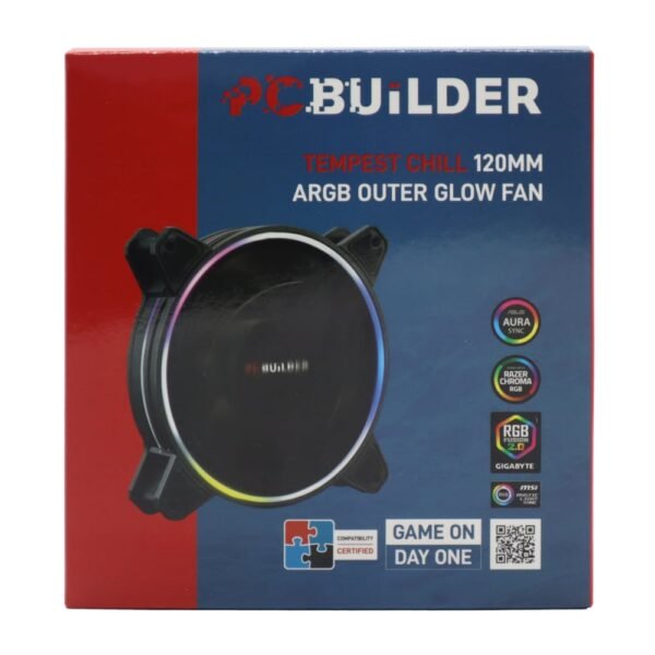 PCBuilder Tempest Chill 120MM ARGB Outer Glow Fan - Image 2