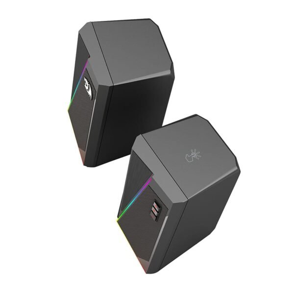 REDRAGON 2.0 Satellite Speaker ANVIL 2 x 3W RGB USB|Aux Gaming Speaker - Black - Image 3