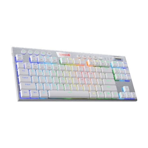 REDRAGON HORUS 87KEY RGB LED SUPER-SLIM ALU FRAME - White - Image 3