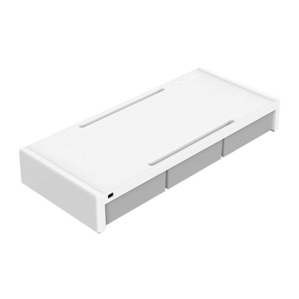 ORICO 7.4cm Desktop Monitor Stand with Drawers - White - Image 2